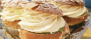 Semla med grönfärgad fyllning