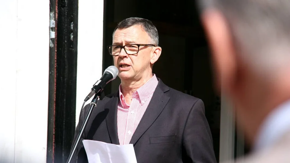 Jacob von Ehrenheim talade under vernissaget för de två utställningarna.