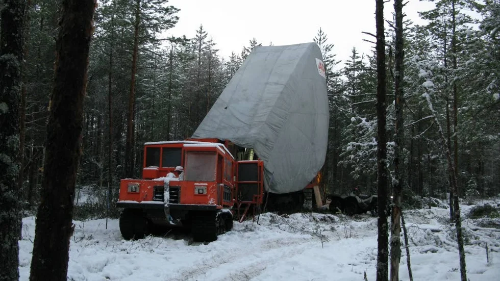Just nu jobbar Arctic minerals med en kärnborrning i centrala Finland. Här är maskinen som arbetade i Vihanti under förra veckan.
