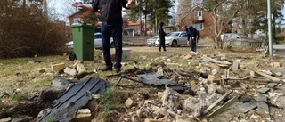 Tittade på Talang – då kraschade en bil in i trädgården: "Det ser ut som plockepinn på tomten"