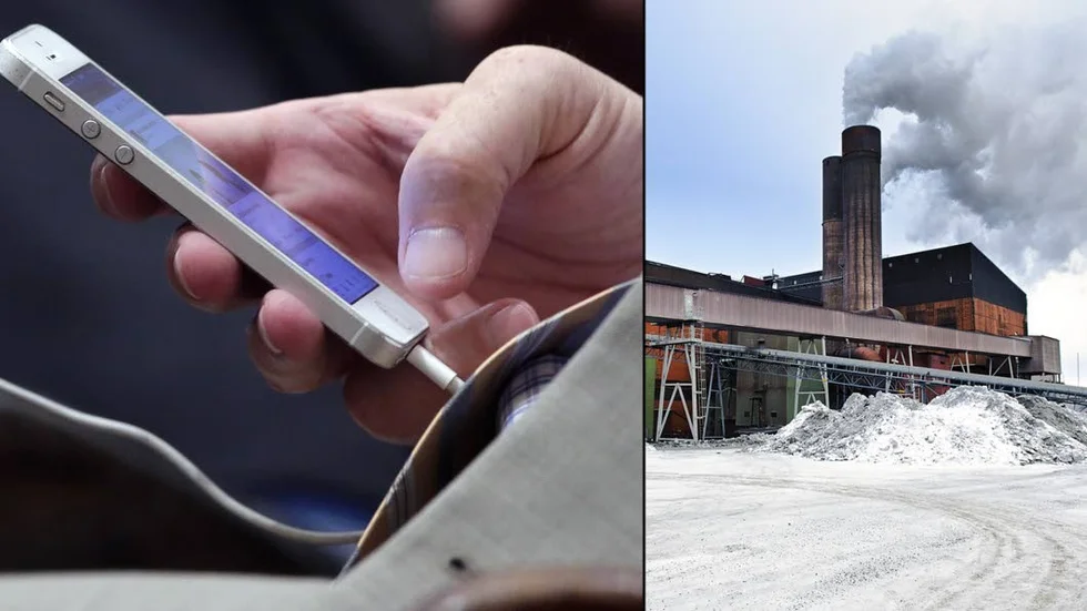 Mannen använde en mobiltelefon vid smygfilmingen, som ägde rum i ett omklädningsrum i Svappavaaragruvan.
