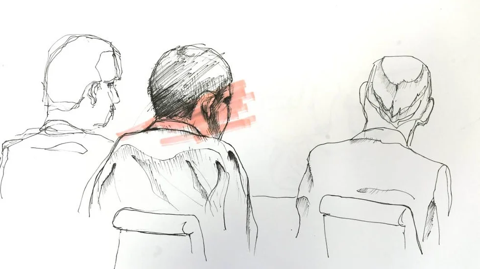 Inga tvivel om skulden. Teckning från rättegången mot Rakhmat Akilov.