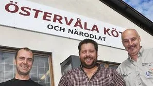 Roger Olsson, Andreas Pettersson och Peje Perman slår snart upp portarna till köttbutiken i Östervåla.