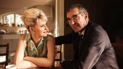 Edda Magnason (Monica Z) och Kjell Bergqvist (Monicas pappa)