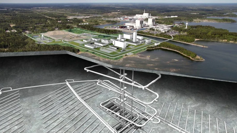Illustration över SKB:s planer på slutförvar av kärnbränsle i Forsmark.