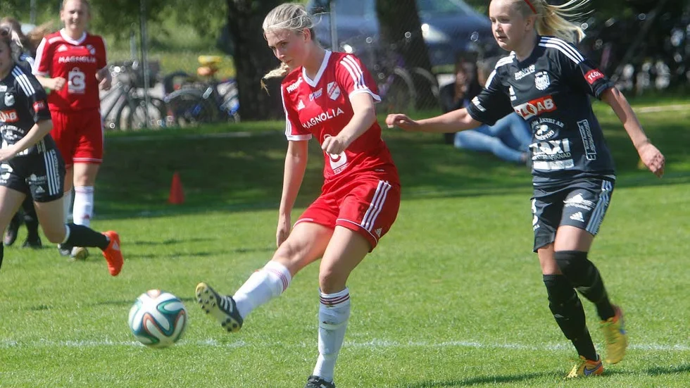 Tvåmålsskytt. Victoria Kjöraas gjorde två mål för Håbo mot Vaksala.