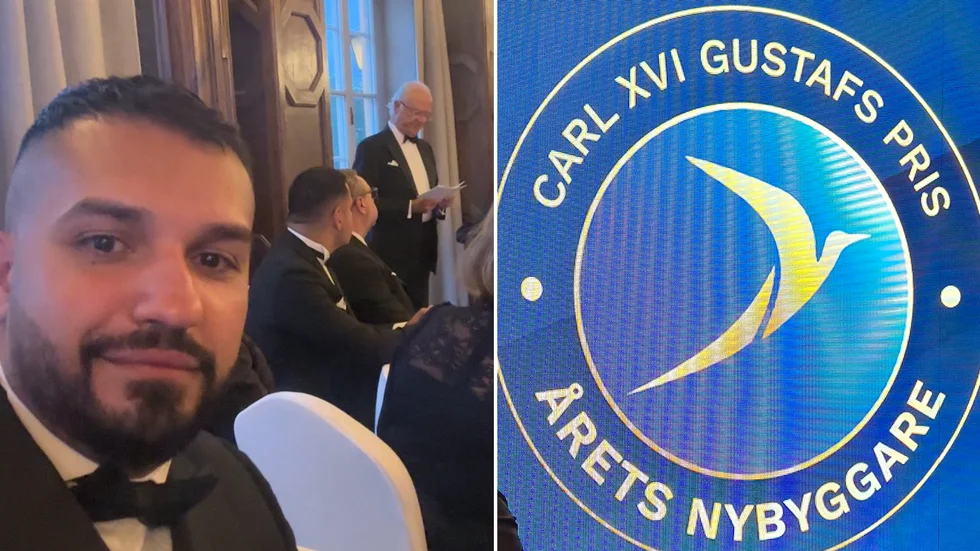 Saad Saad under middagen med kungen den 11 juni. Saad Saad är för tredje året i rad nominerad till priset Årets nybyggare. 