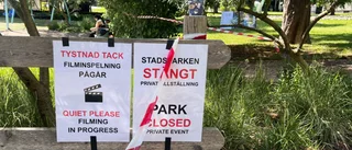 Stadsparken avspärrad för inspelning när Vätternrundan blir film