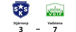Stjärnorp föll med 3-7 mot Vadstena