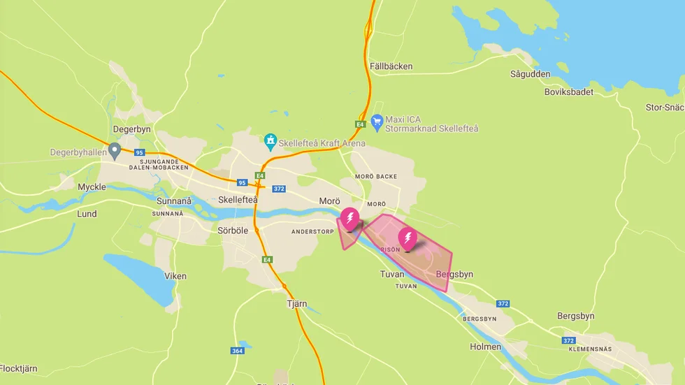 Strömavbrott i Skellefteå - 222 hushåll berörs