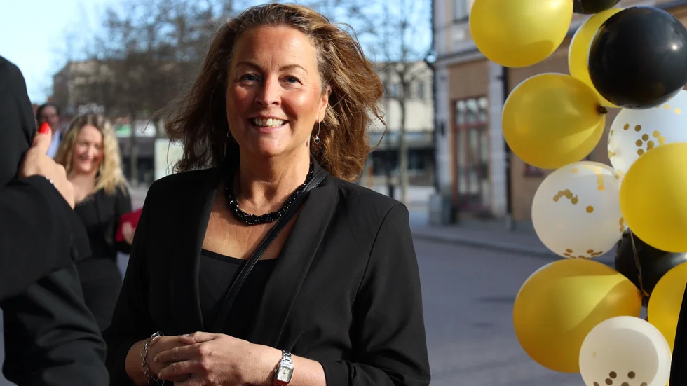Här anländer gästen Ulrika Öhman.