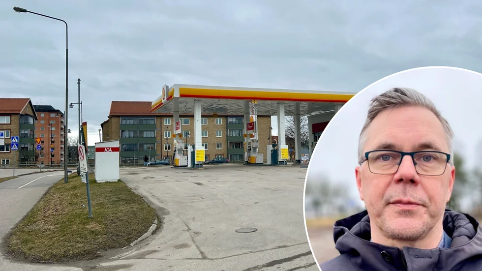 Johan Söderberg (S) berättar om planerna för området där Shell-macken ligger i dag. 