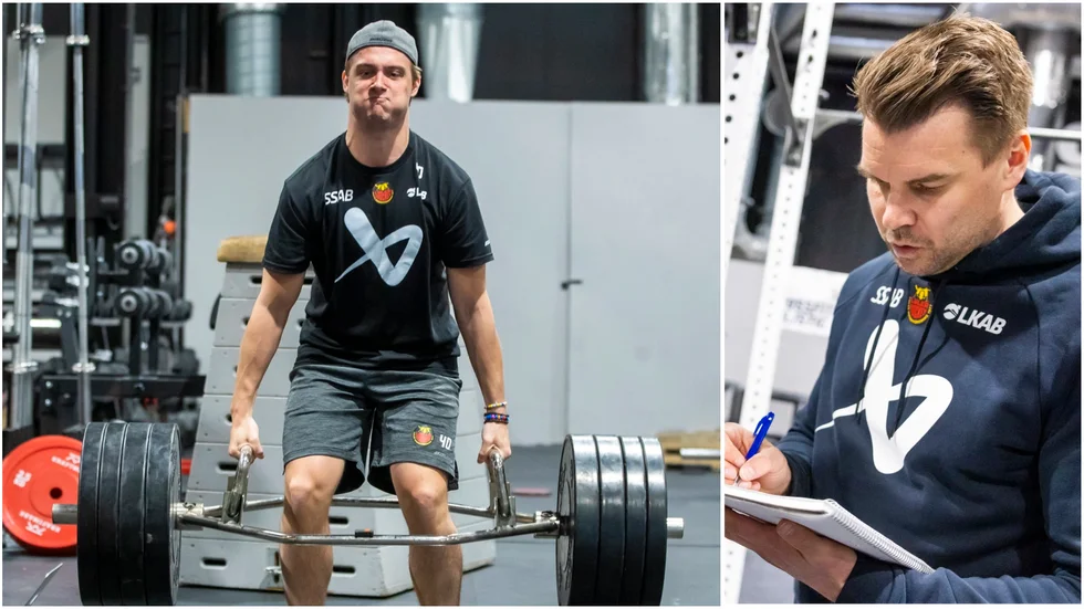David Lilja och fystränaren Mattias Waaranperä (arkvibild).