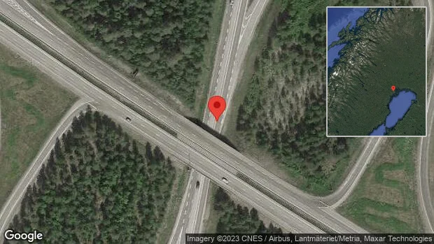 Stopp på E4 på grund av en singelolycka