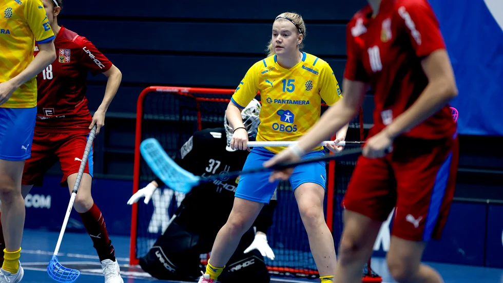 Ellen Bäckstedt gjorde sitt första mål i VM när Tjeckien besegrades på måndagen. 