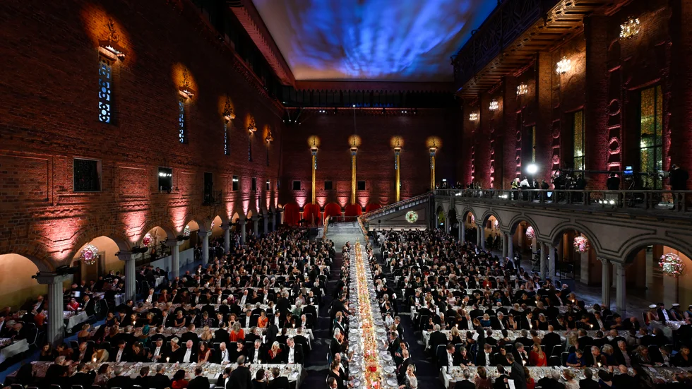 Nobelbanketten i Stadshuset i Stockholm 2022. Arkivbild.