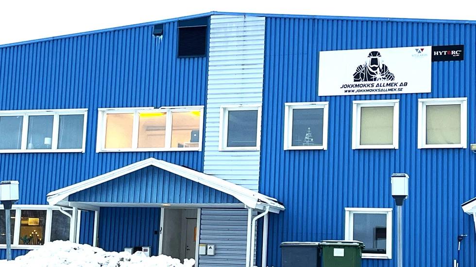 Jokkmokks Allmeks nuvarande verkstad. 