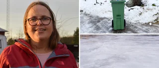 Glashala vägar satte stopp för hämtningen – sopbilen fick vända 