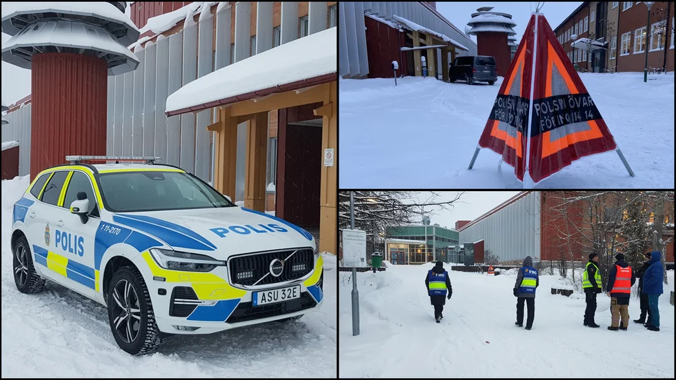 Scenariot under fredagens sambandsövning är pågående dödligt våld på Strömbackaskolan.