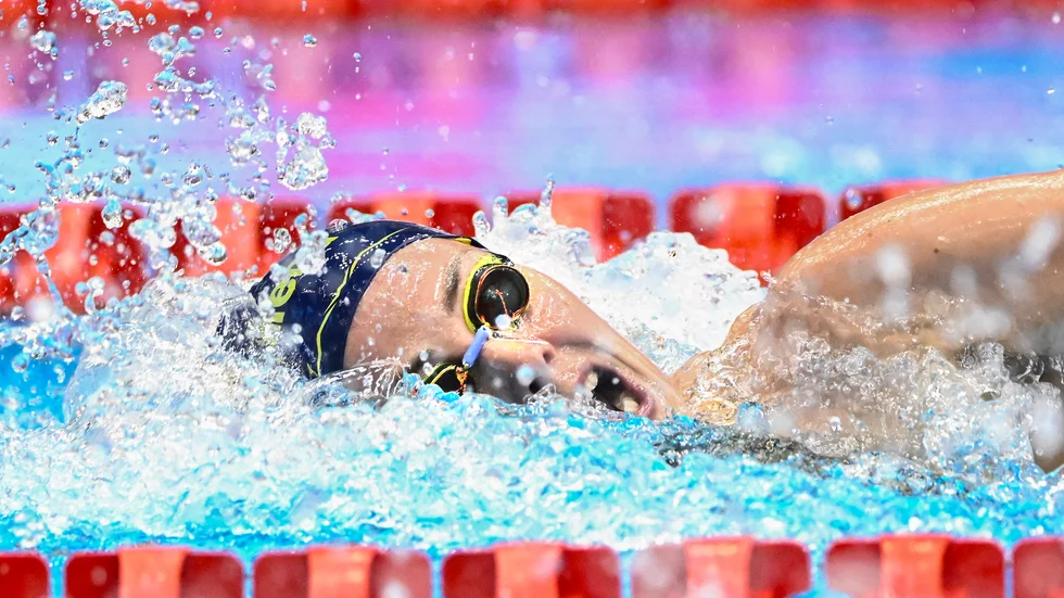 Michelle Coleman på 100 meter frisim i VM.