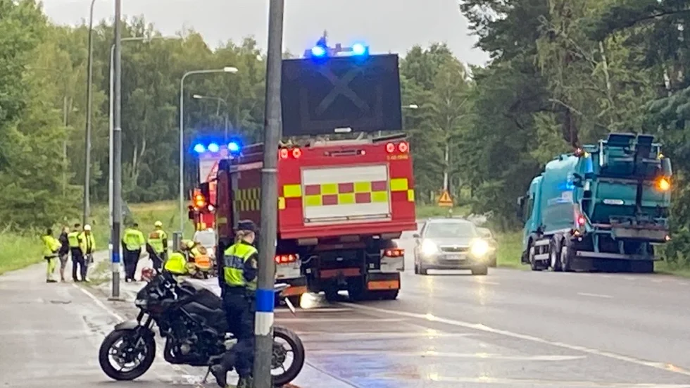 En motorcyklist körde omkull på Lindövägen under torsdagsmorgonen.