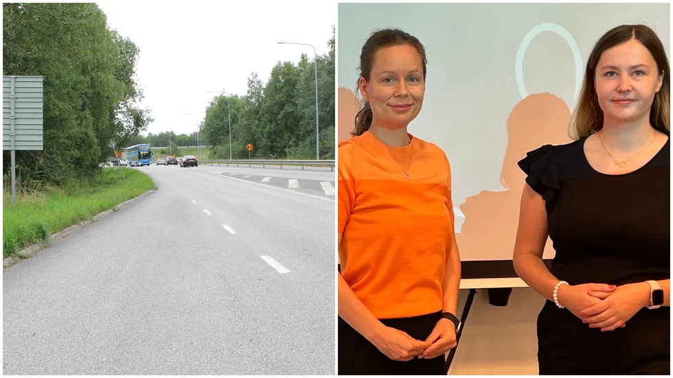 "Förhoppningen är att göra entrén till Knivsta mer välkomnande och samtidigt skapa ett större handelsutbud samt fler arbetstillfällen i kommunen", säger Matilda Hübinette (Knivsta.nu). Till höger Mimmi Westerlund (KD)
