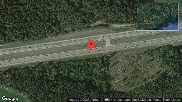 Stopp på E4 på grund av en singelolycka