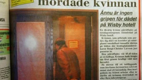1996. Gotlands Allehandas förstasida om mordet 1996.