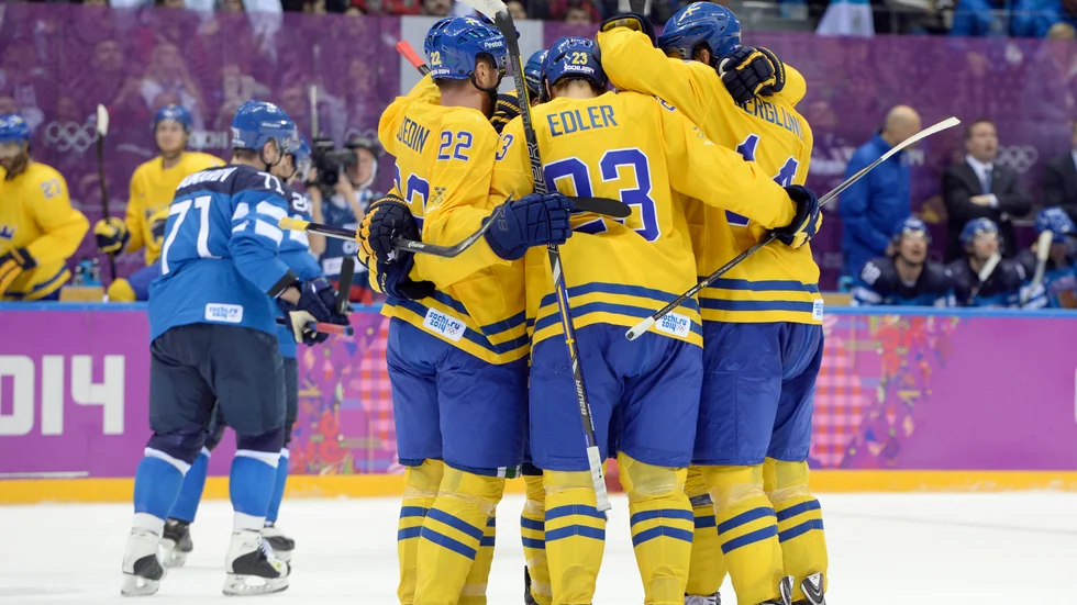 Tre Kronor under en match mot Finland i Sotji-OS 2014. Det är den senaste olympiska hockeyturneringen där NHL-stjärnorna har varit med. Arkivbild.