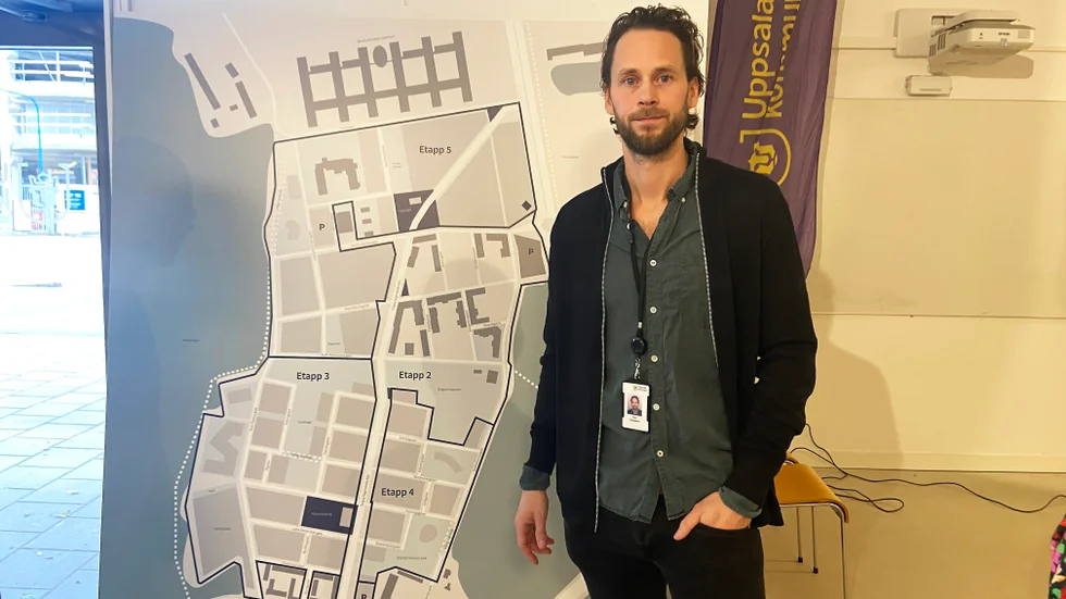 Karl Gustafsson, projektledare, säger att det är mycket tuffa krav som byggherrarna måste uppfylla. Husen kommer att ligga i det som på skissen är benämnt etapp 4.