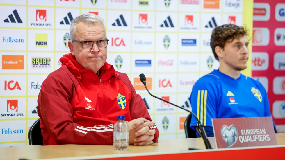 Förbundskapten Janne Andersson och svenska lagkaptenen Victor Nilsson Lindelöf är pressade att vinna.