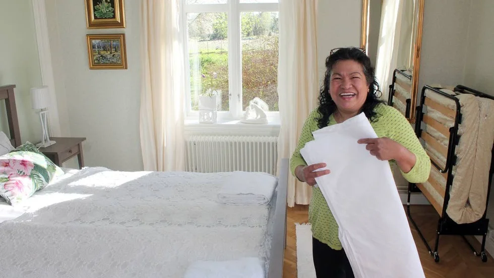 Nymanglat. "Kvinnorna brukar alltid lägga märke till att lakanen är manglade, men aldrig männen".