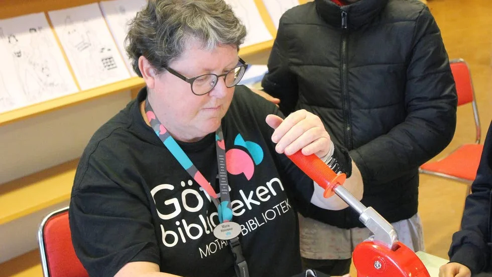 Marie Wissting fanns på plats för att hjälpa barnen med deras kreationer.