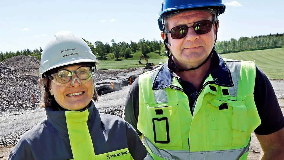 Trafikverkets projektledare Lisa Herland och NCC:s projektchef Christer Jansson.