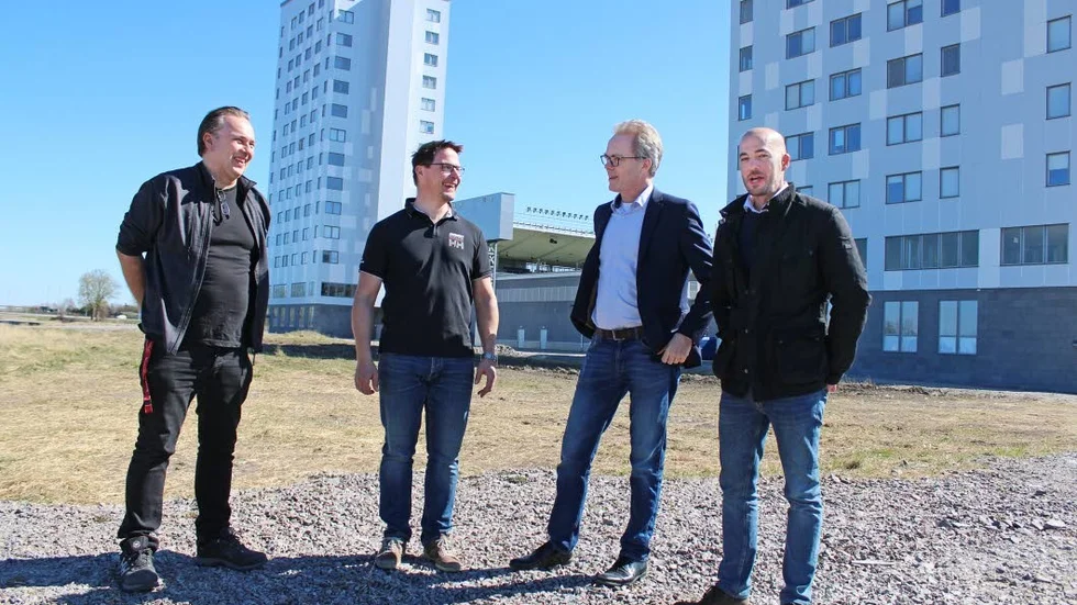 En kvartett som hoppas på en multihall vid Linköping arena. Från vänster Johan Fredriksson, LIBK, Stefan Nygren, RP, Anders Lindström, LIBK och Adam Cocozza, Botrygg.