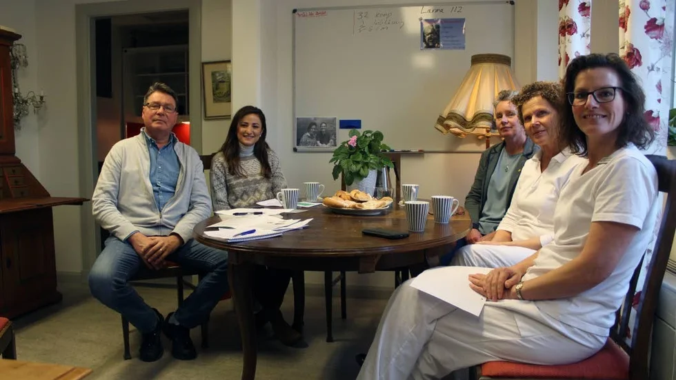 Samarbete. Christer Rooth från Screencancer, Ritta Yacoub från Apotek hjärtat, Åsa Frank samt Rigmor Berg och Ingrid Synnerstad från Hudmottagningen i Norrköping.