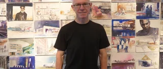 Storskaliga akvareller och bildcollage