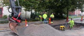 Vattenläckan på Drottninggatan fixad