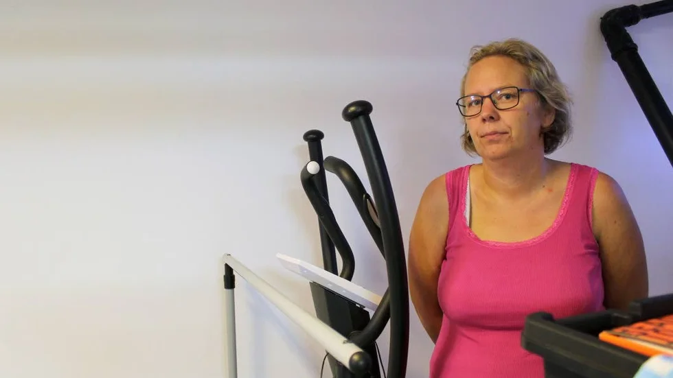 De träningsmaskiner som Annelie Haglund förvarade i källaren var bara några av alla saker som förstördes.