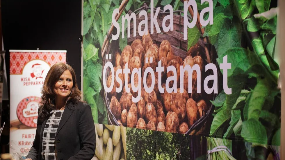 Louise Ridderström är verksamhetsledare för Östgötamat som driver Bondens marknad.