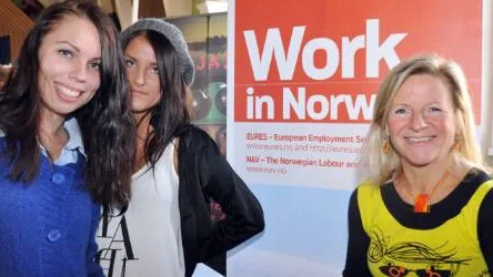 Elisabeth Bomo berättade om möjligheterna att få jobb i Norge. Mervi Haruniemi och Petra Isaksson kan eventuellt tänka sig Norge.FOTO: K-L Sundqvist