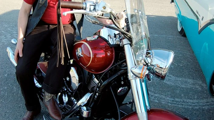 Lennart Nilsson, ordförande i Bodens nya motorklubb Rackabilly Cruisers är själv en stor motorcykelfantast. FOTO: LENA LEFFLER