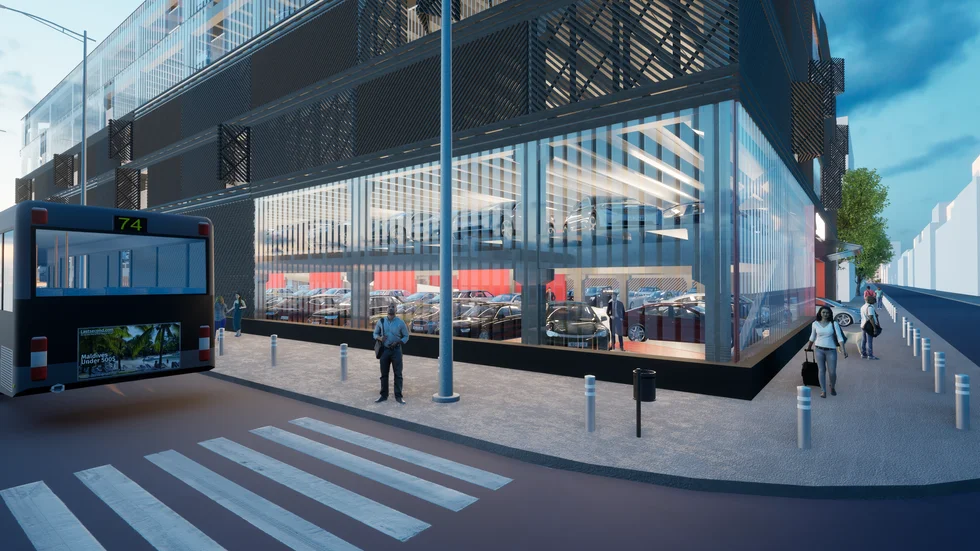 Parkeringshuset Svanen i Inre hamnen skulle ha byggts av Melander bygg.