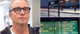 Tågresenärer vänder sig till hans kafé för information: "Det är en evig väntan" • Vy har fordonsbrist i länet 