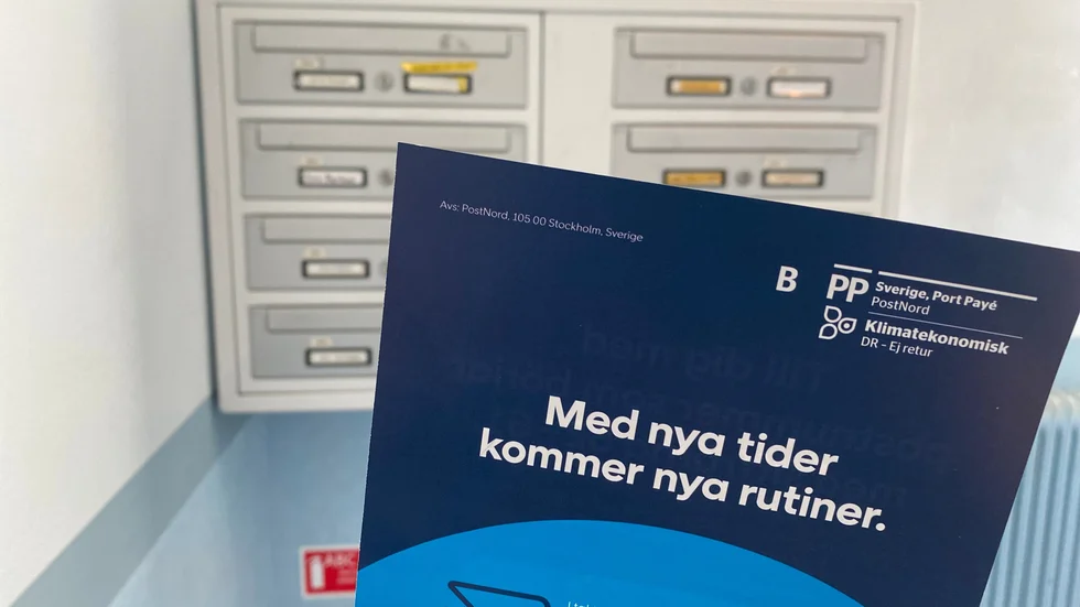 Den här lappen har Norrköpingsborna i dagarna fått av Postnord. Med besked om varannandagsutdelning för brev.