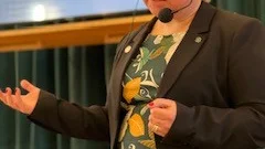 Riksdagsledamoten Linda Modig (C), gästade årsmötet.