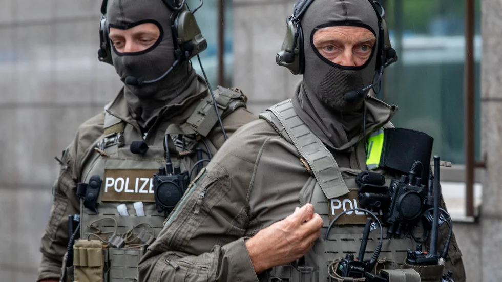 En insatsstyrka från tyska polisen deltog i operationen i Dresden. Bilden är från ett annat tillfälle.