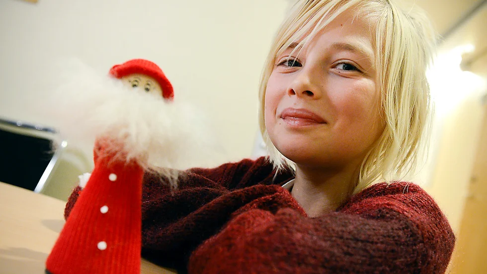Uma Lindström tycker tomtar är roligast i luciatåget. (Foto: Leif Andersson)