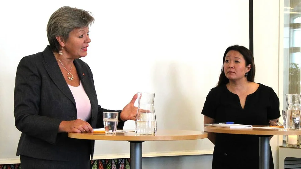 Ylva Johansson (S) och Jessica Polfjärd (M) debatterade arbetsmarknad.