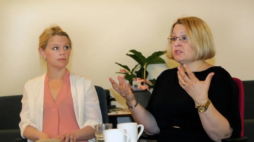 Östsvenska Handelskammarens vd Johanna Palmér (t v) och näringspolitiska chef Anna Lövheim lanserar fyra punkter för större attraktion.